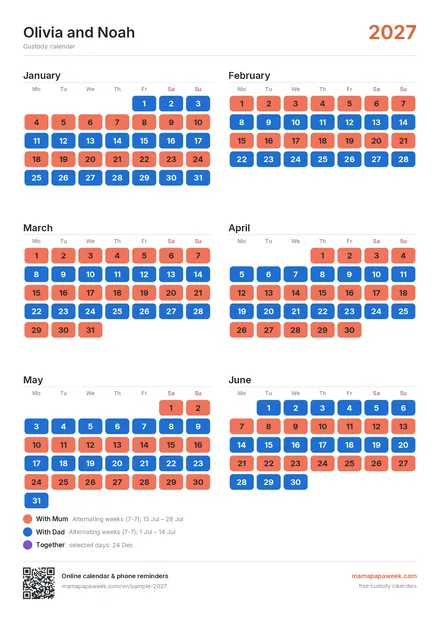 Large – half a year per page
